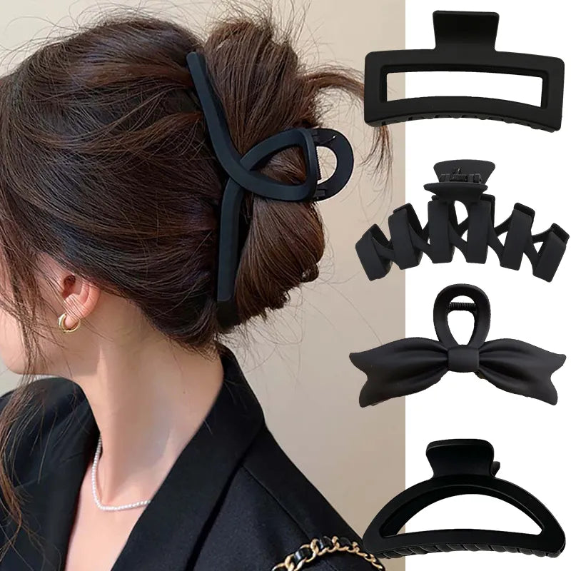 Large Black Hair Clip for Women